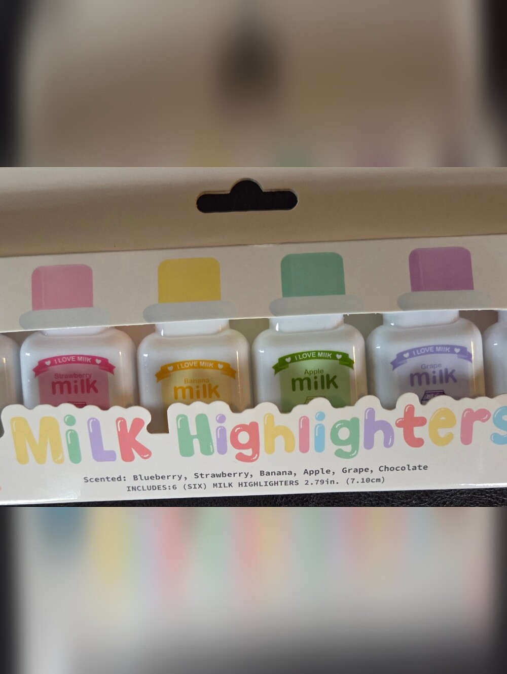 NWT 7 In Box,Milk Highlighters, Cute Shape & Scented